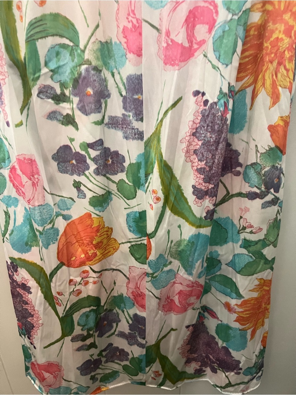 Vintage Floral Maxi Nightgown  Sleeveless Cottagecore Garden Print Lounge Dress - Picture 13 of 14